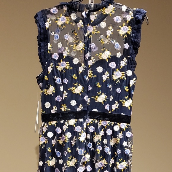 Aqua Embroidered Maxi Dress Ball Gown Size S NWT - Picture 7 of 8